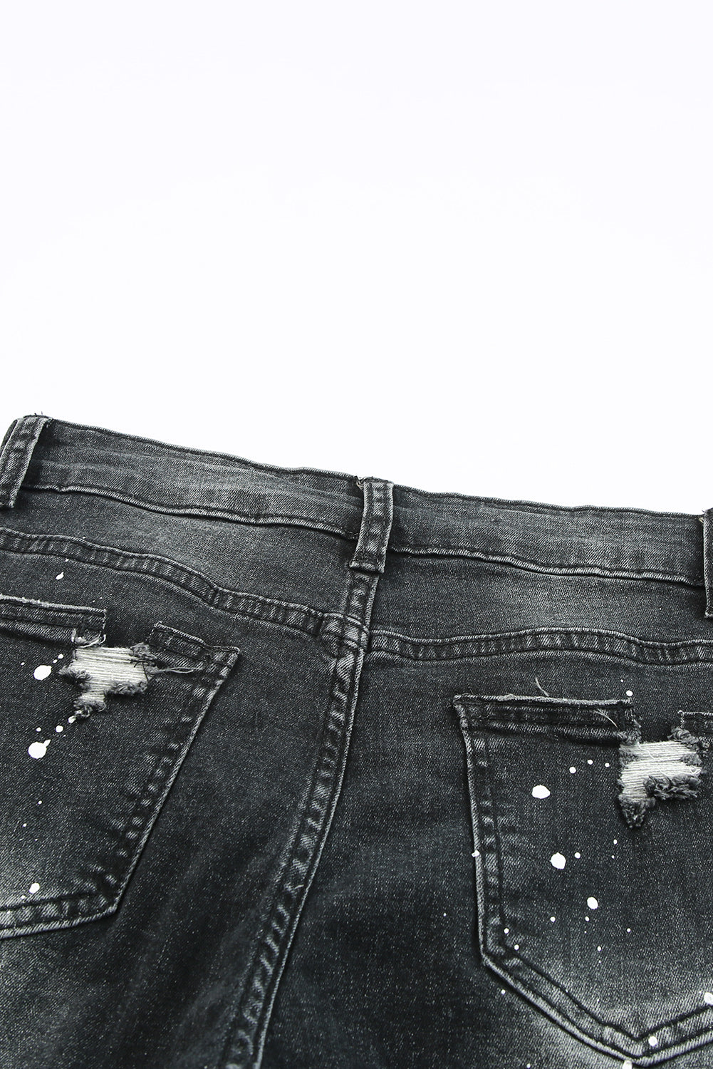 Black Ink Splash Distressed Skinny Jeans Greta Bean & Co.