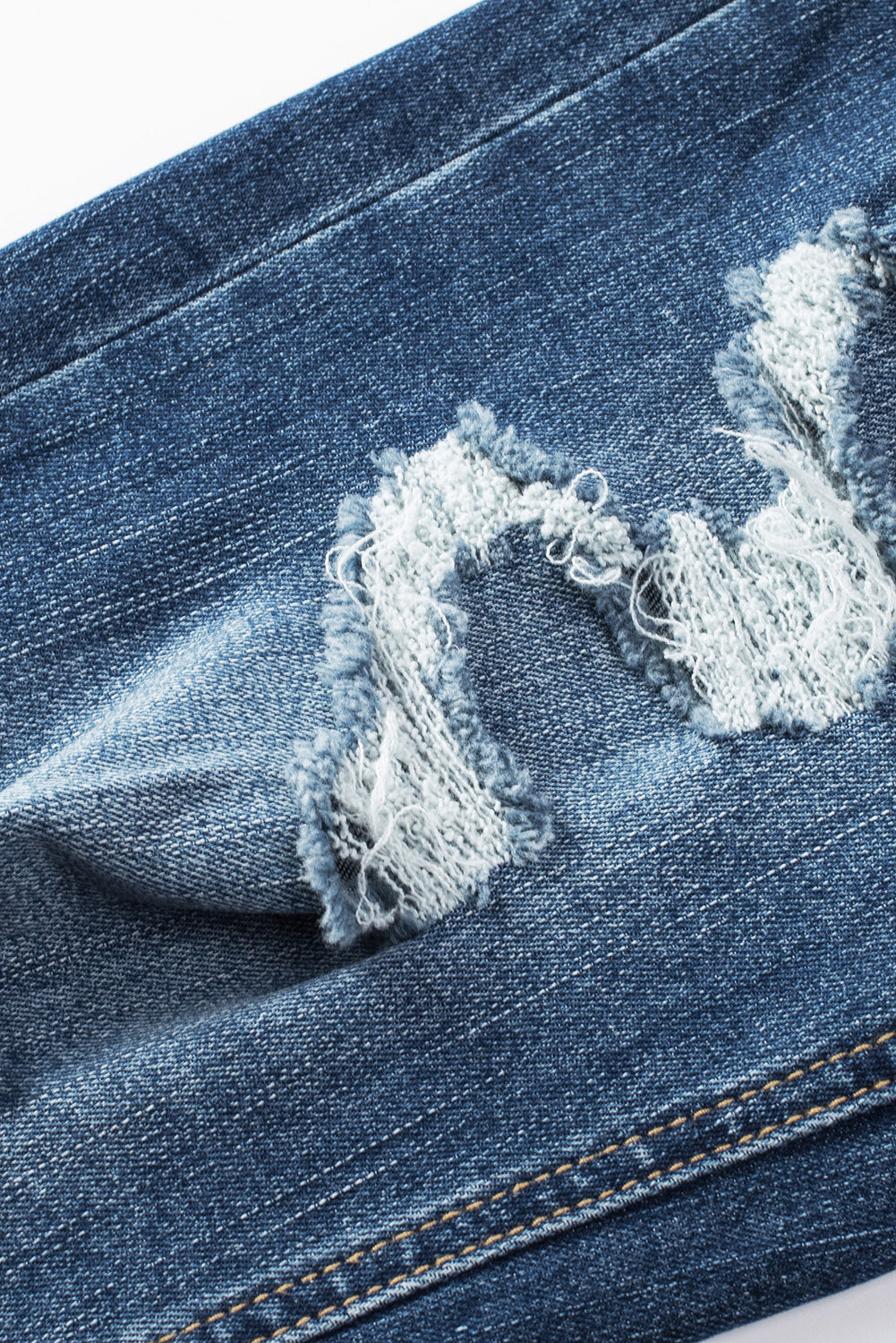 Blue Distressed Button Fly High Waist Skinny Jeans Greta Bean & Co.