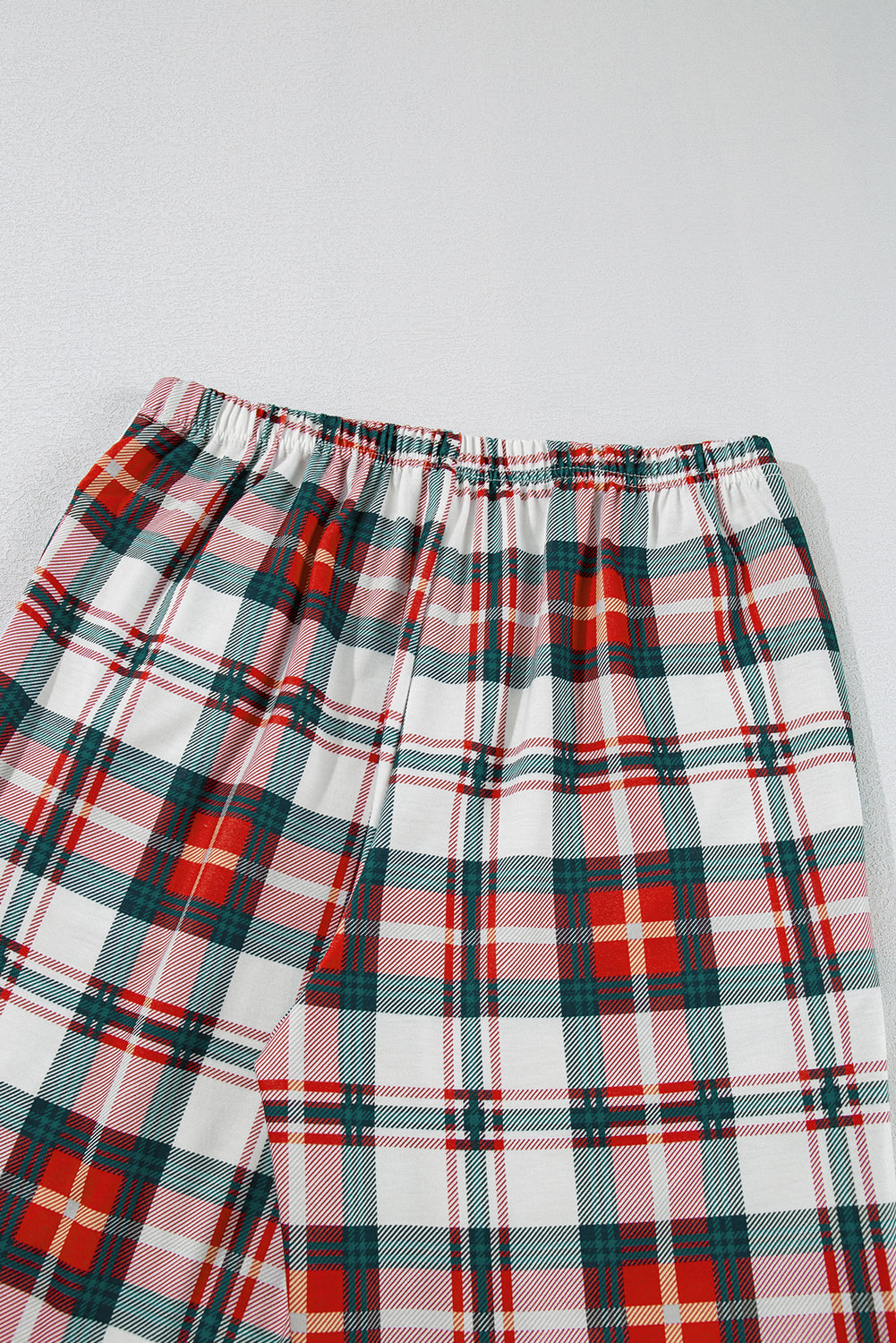 Red Christmas Plaid Print Two Piece Long Sleeve Pajamas Set Dear-Lover Dropshipping