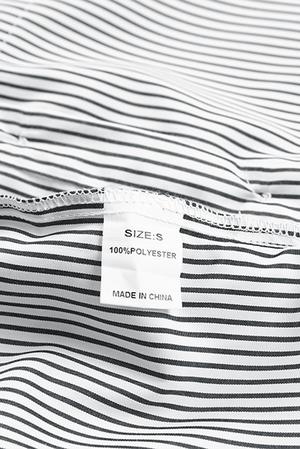 Black Striped Casual Shirred Cuffs Shirt Greta Bean & Co.