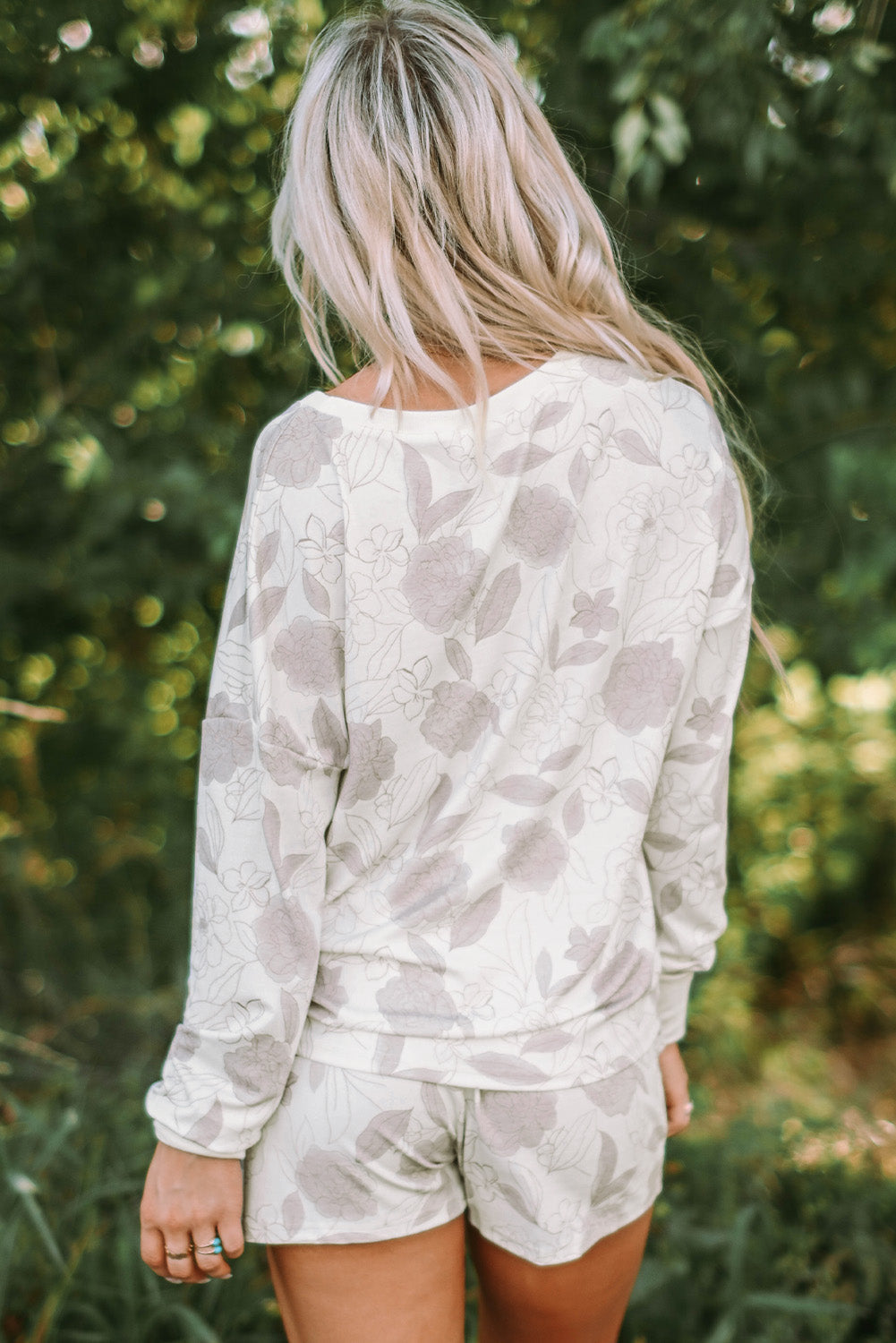 Floral Print Long Sleeve Top and Shorts Lounge Set Greta Bean & Co.