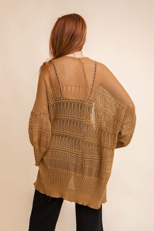 Knit Netted Cardigan Leto Accessories