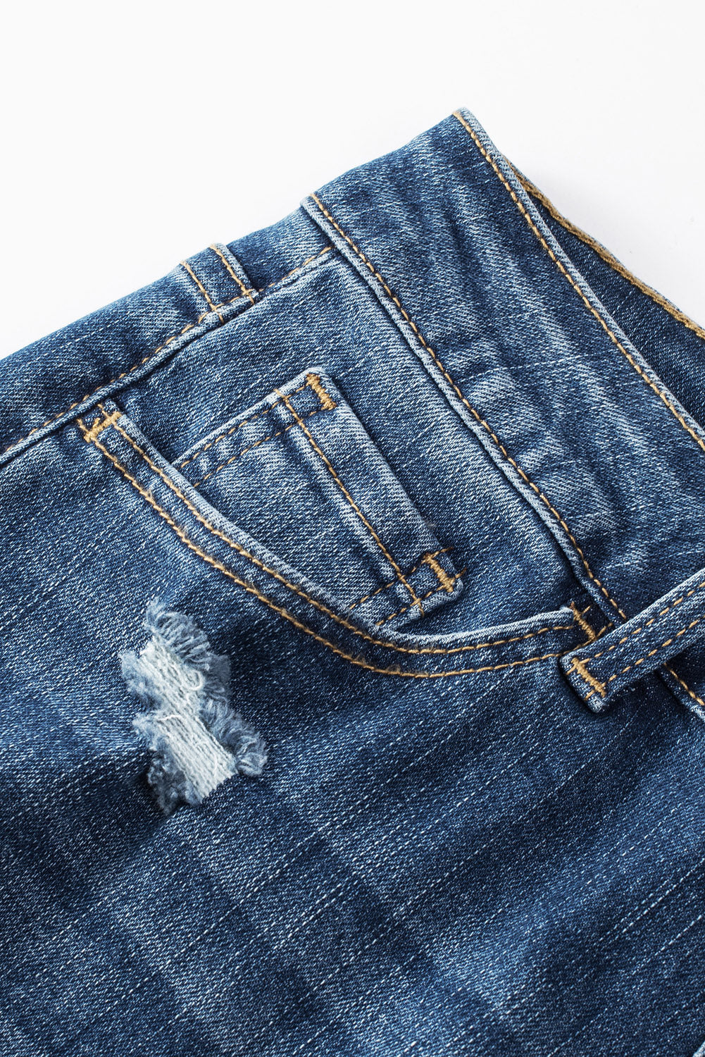 Blue Distressed Button Fly High Waist Skinny Jeans Greta Bean & Co.