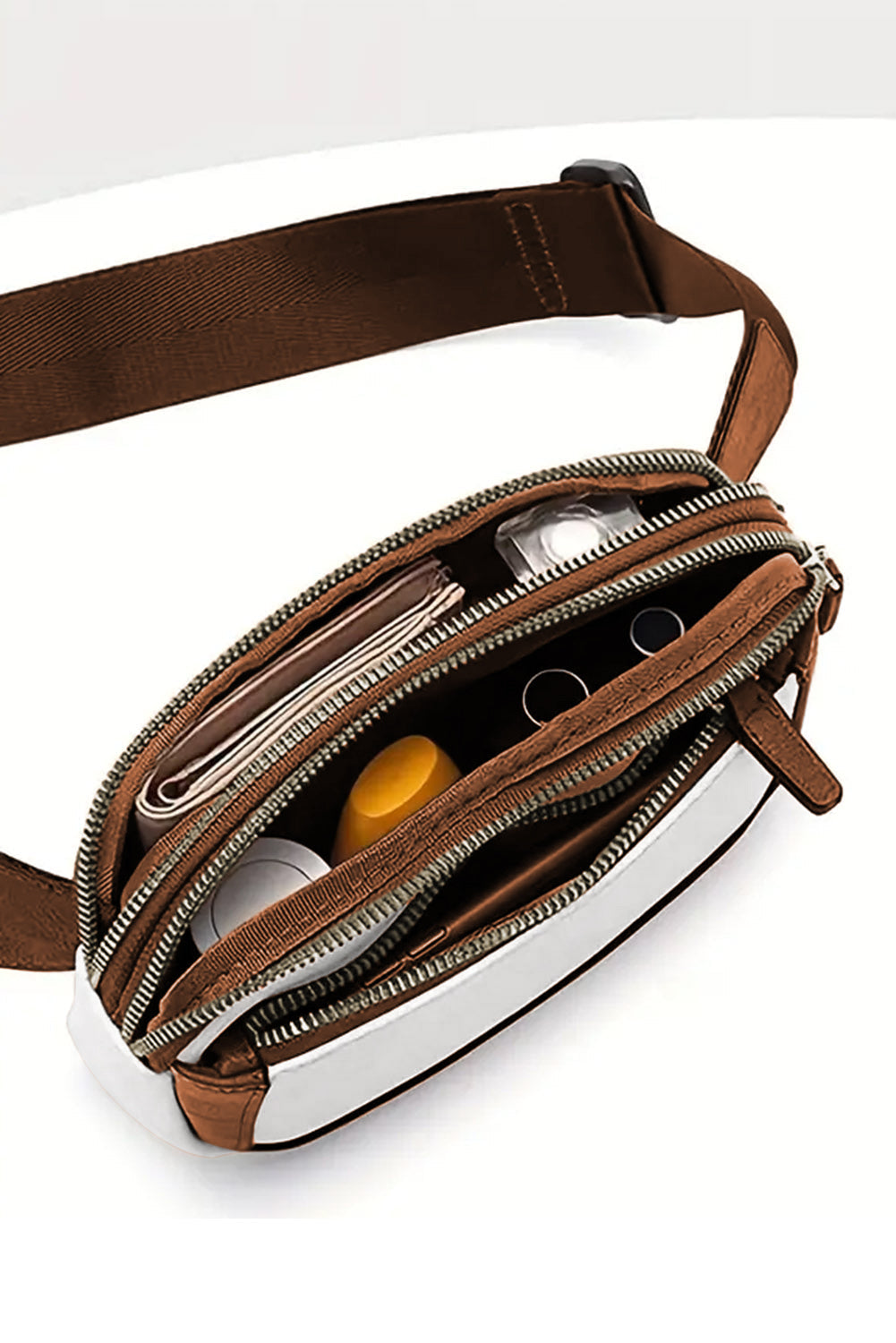 White Adjustable Strap Leather Crossbody Bag - Greta Bean & Co.