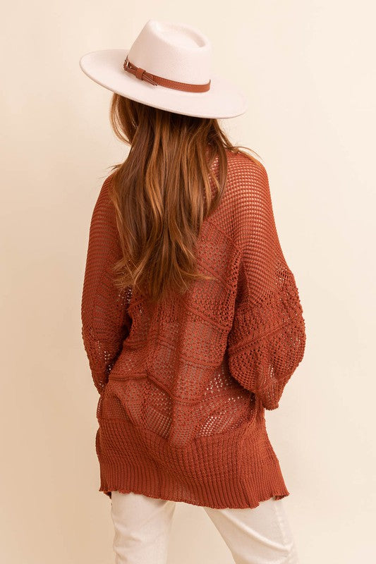 Knit Netted Cardigan Leto Accessories