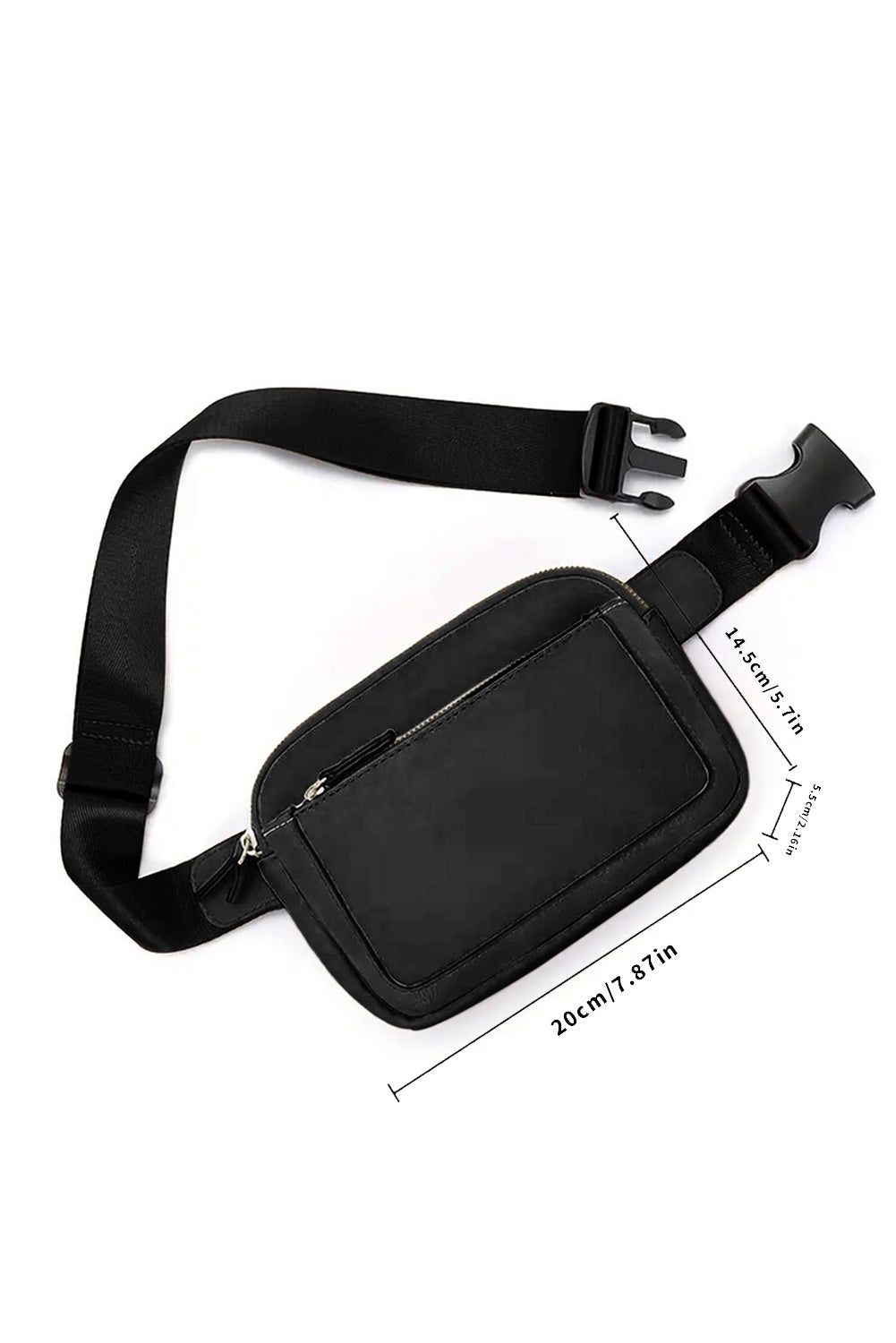 Black Minimalist Multi-zipped Crossbody Bag Greta Bean & Co.
