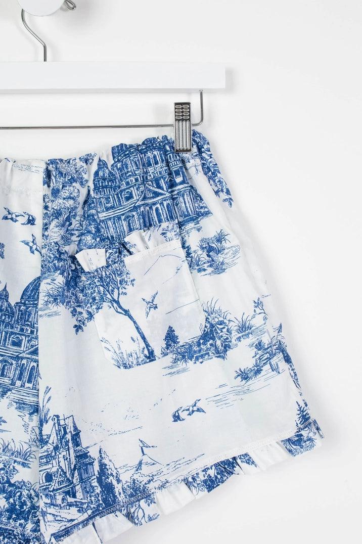 Colette Blue Toile PJ Shorts Violet & Brooks