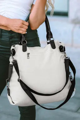 Beige Star Pattern Canvas Tote/Purse - Greta Bean & Co.