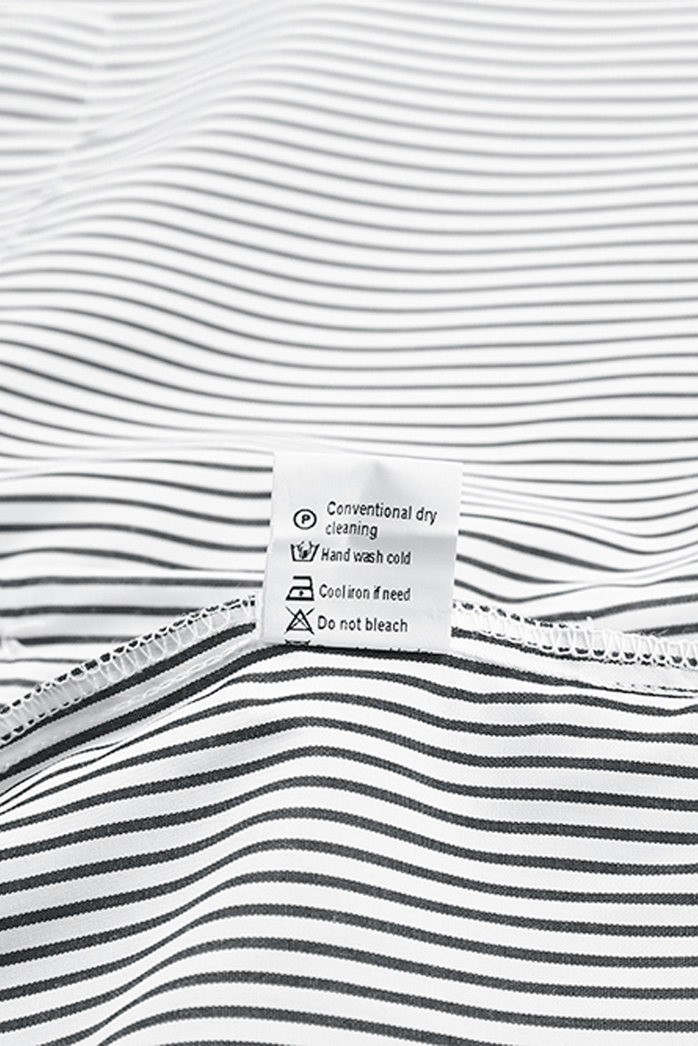 Black Striped Casual Shirred Cuffs Shirt Greta Bean & Co.