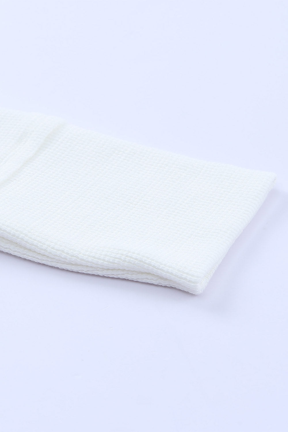White Waffle Knit Henley Top - Greta Bean & Co.