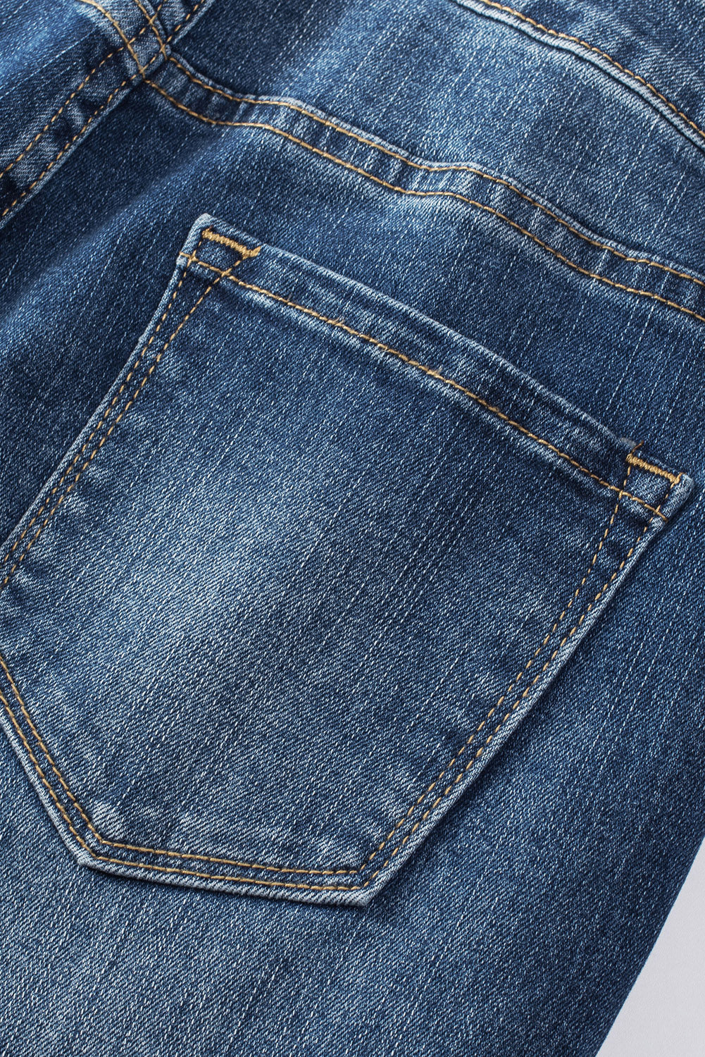 Blue Distressed Button Fly High Waist Skinny Jeans Greta Bean & Co.
