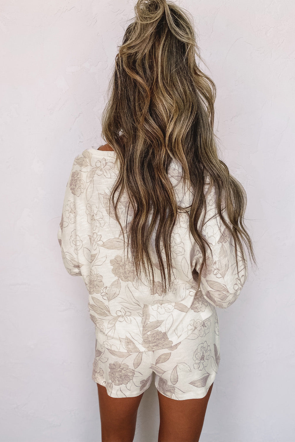 Floral Print Long Sleeve Top and Shorts Lounge Set Greta Bean & Co.