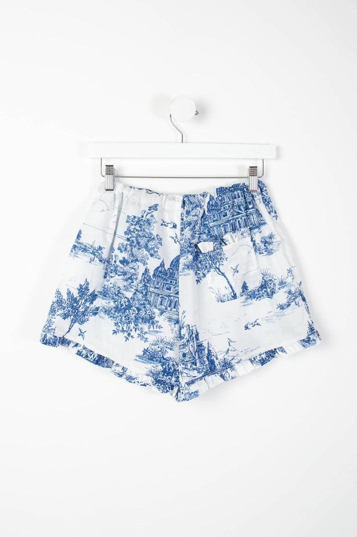 Colette Blue Toile PJ Shorts Violet & Brooks