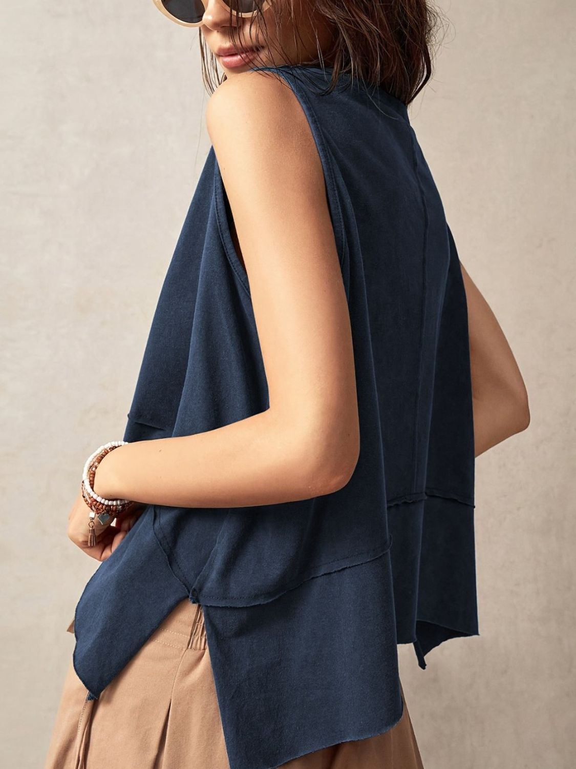 Exposed Seam Side Slit Tank Trendsi