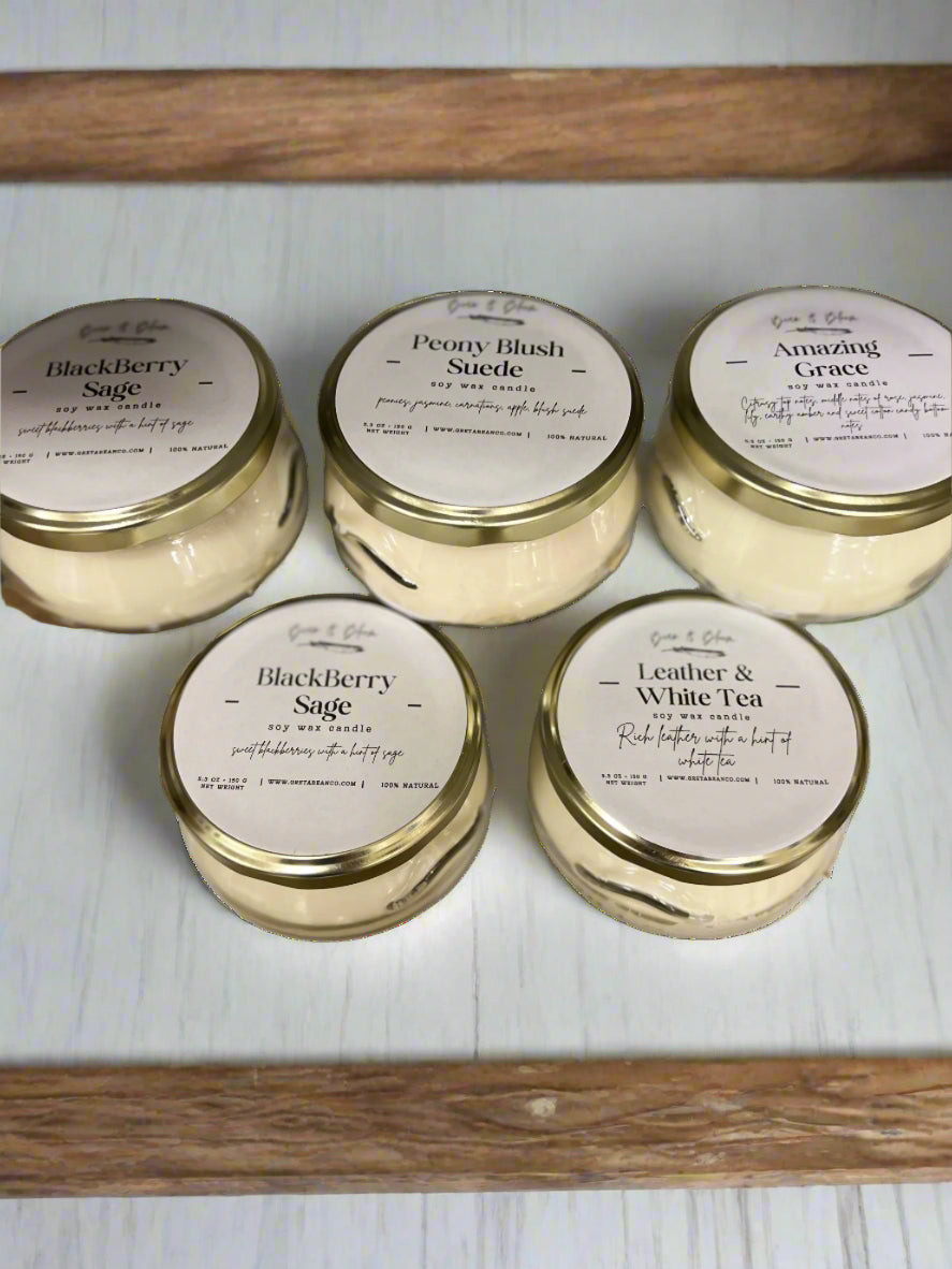 Watermint & Clementine Soy Candle - Greta Bean & Co.