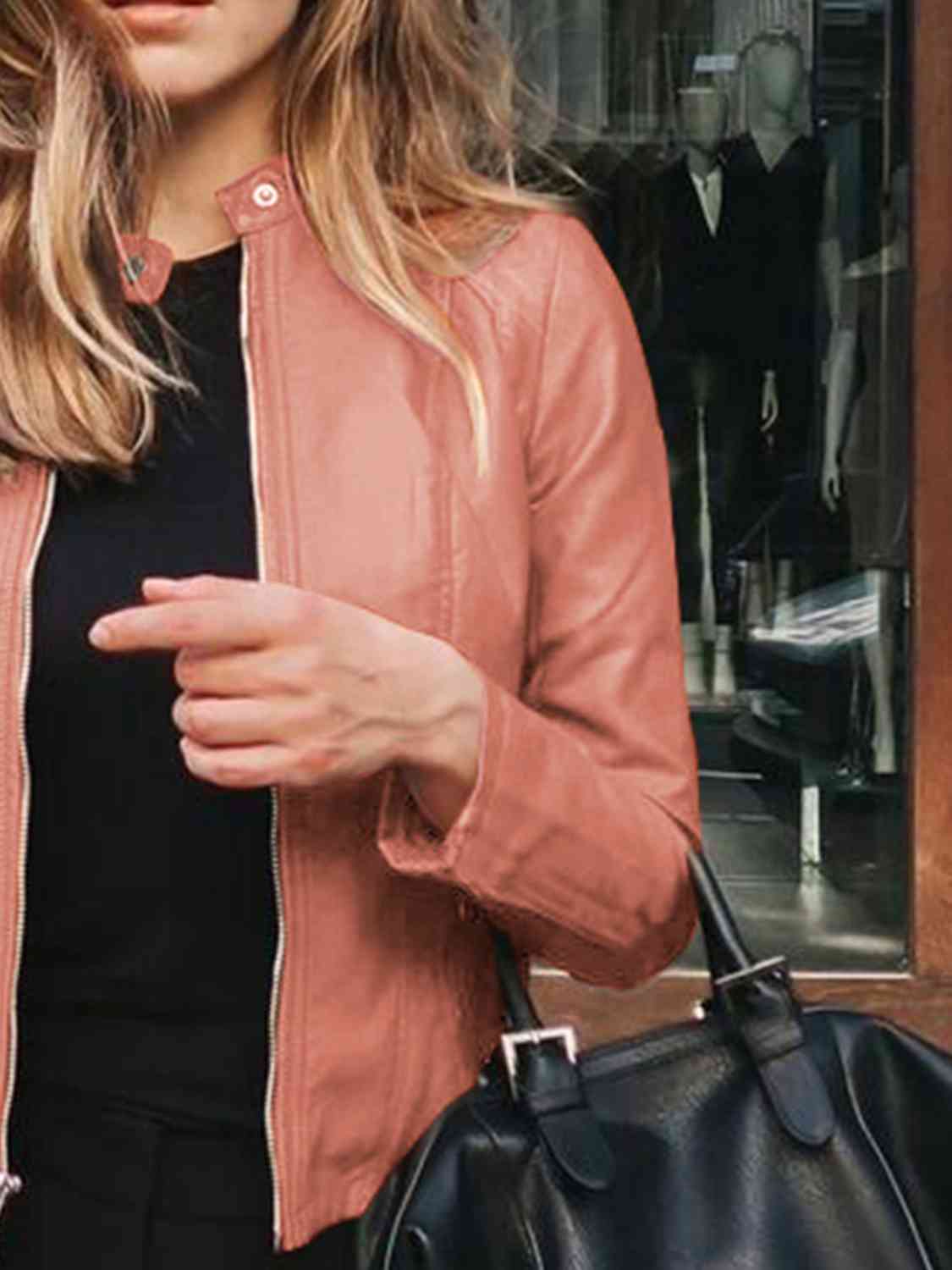 Mock Neck Zip Up Jacket**** Greta Bean & Co.