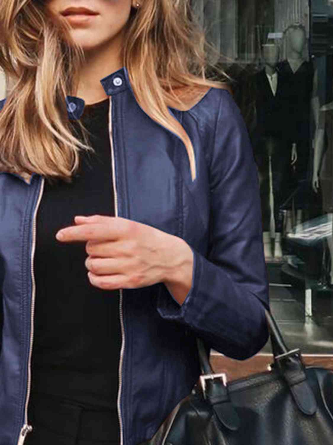 Mock Neck Zip Up Jacket**** Greta Bean & Co.