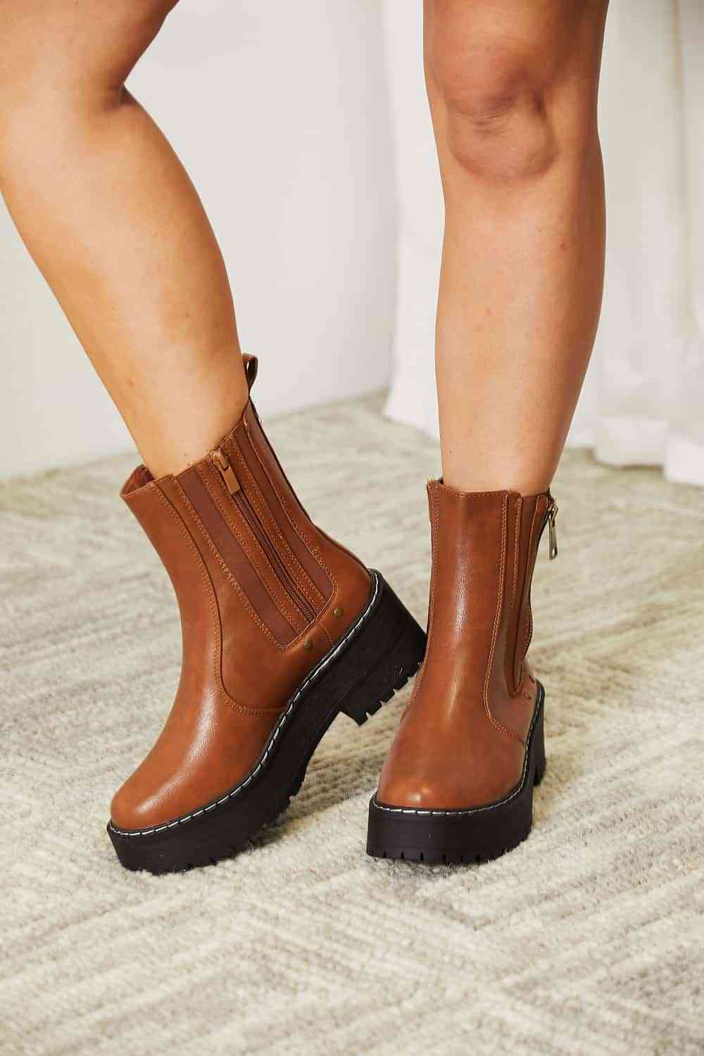 Forever Link Side Zip Platform Boots Greta Bean & Co.