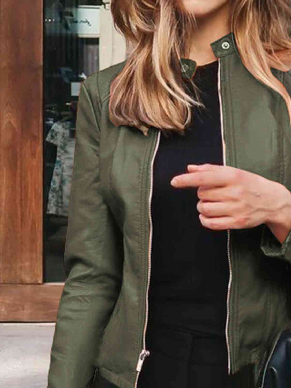 Mock Neck Zip Up Jacket**** Greta Bean & Co.