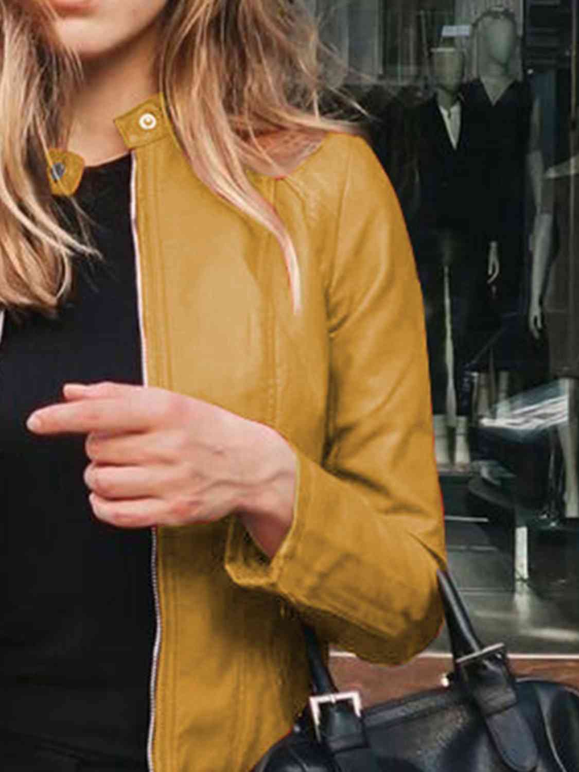 Mock Neck Zip Up Jacket**** Greta Bean & Co.