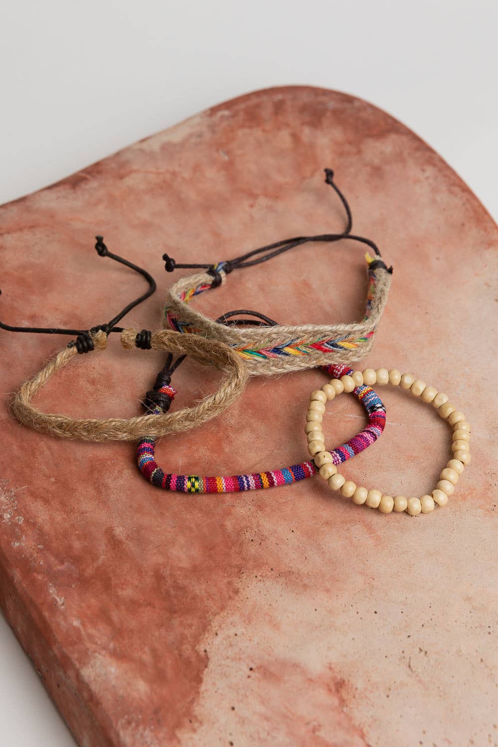 Wooden Beads and Color Hemp Braided Bracelet Set - Greta Bean & Co.