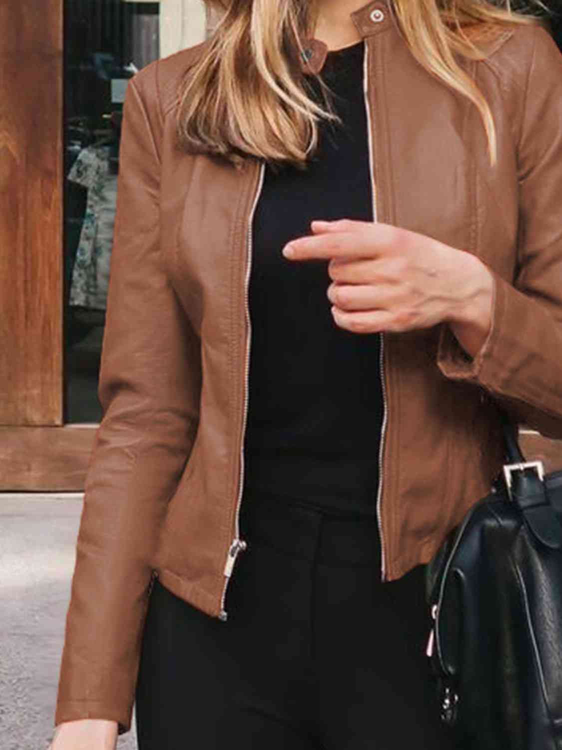 Mock Neck Zip Up Jacket**** Greta Bean & Co.