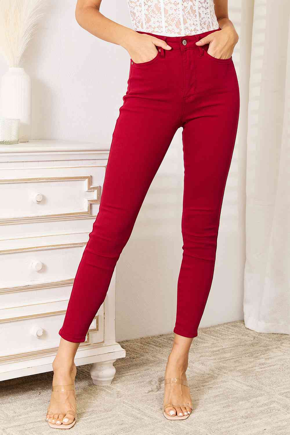 Judy Blue Red Skinny Jeans Greta Bean & Co.