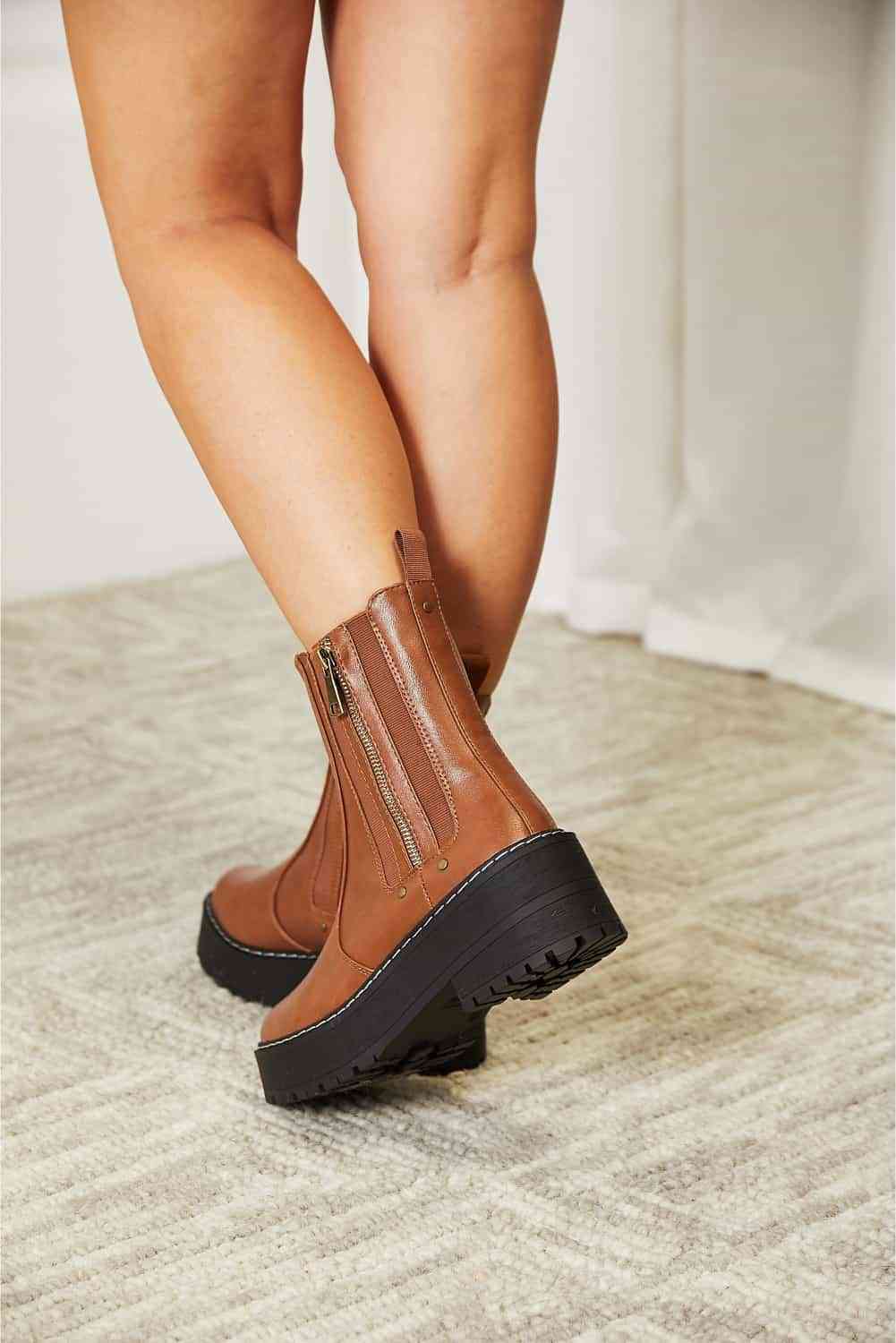 Forever Link Side Zip Platform Boots Greta Bean & Co.
