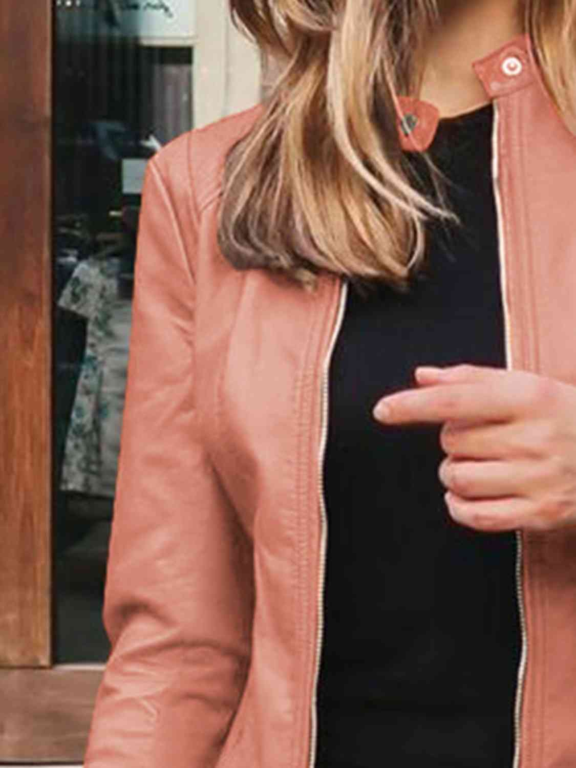 Mock Neck Zip Up Jacket**** Greta Bean & Co.