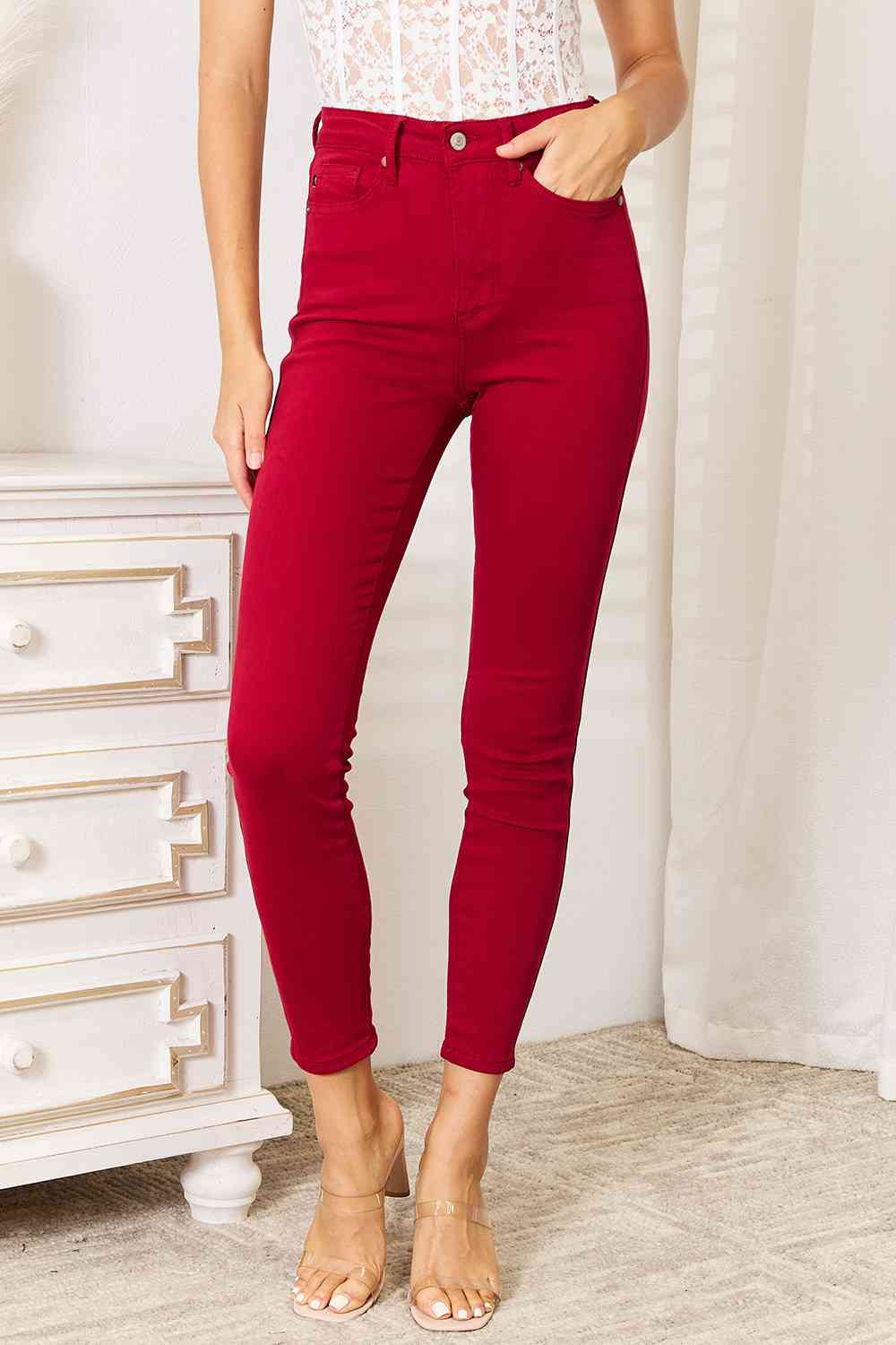 Judy Blue Red Skinny Jeans Greta Bean & Co.