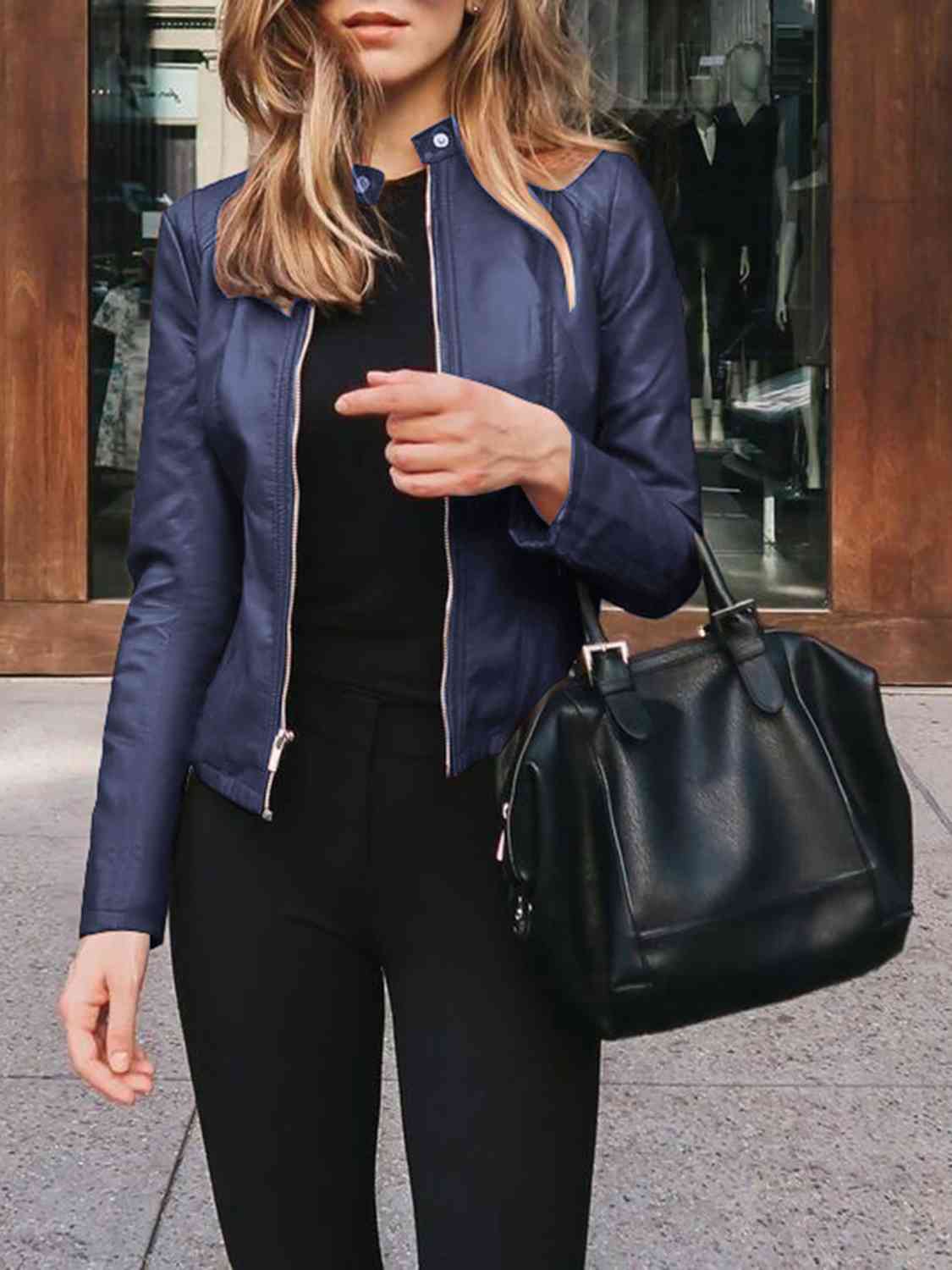 Mock Neck Zip Up Jacket**** Greta Bean & Co.