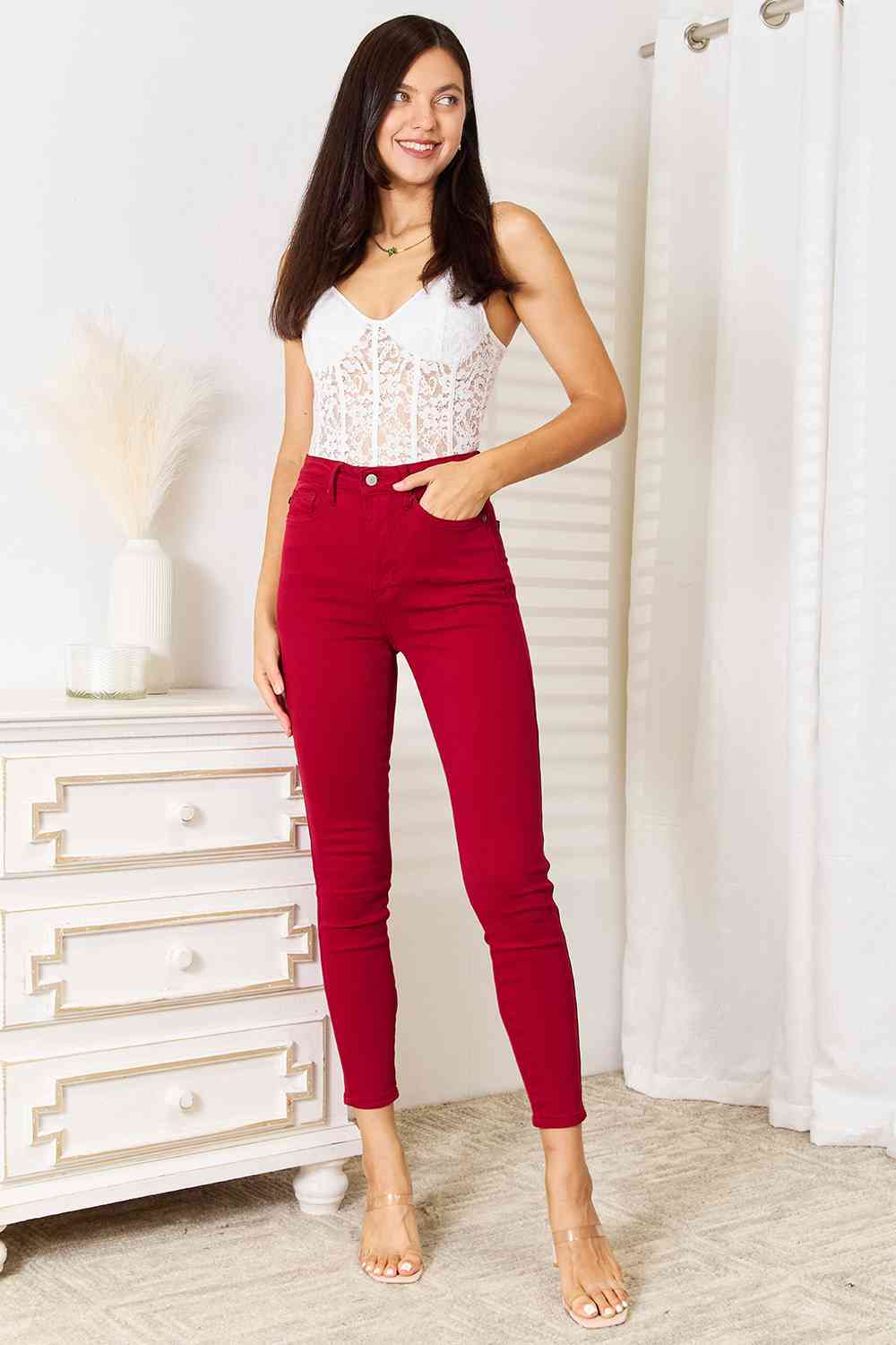 Judy Blue Red Skinny Jeans Greta Bean & Co.