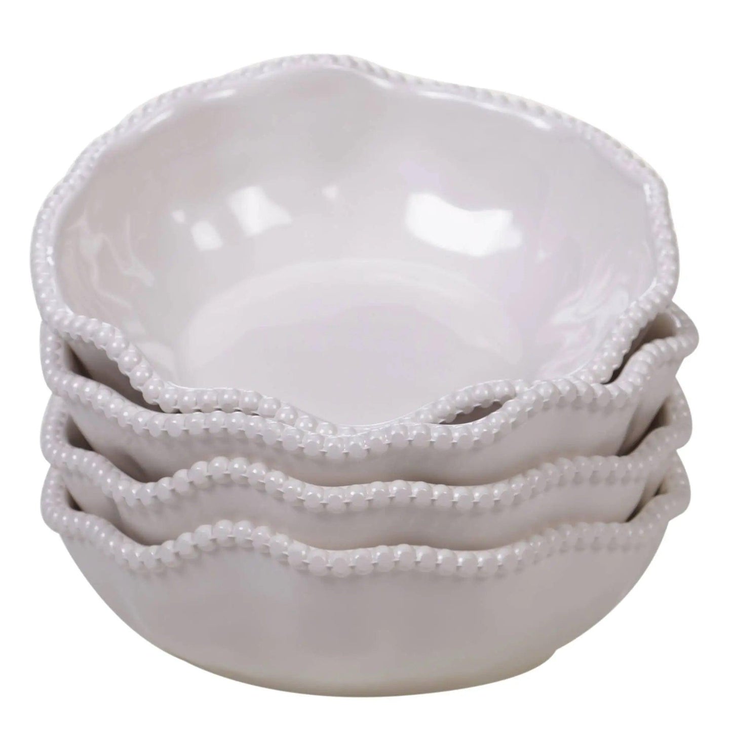 Perlette Beaded Cream Melamine Cereal Bowl Certified International