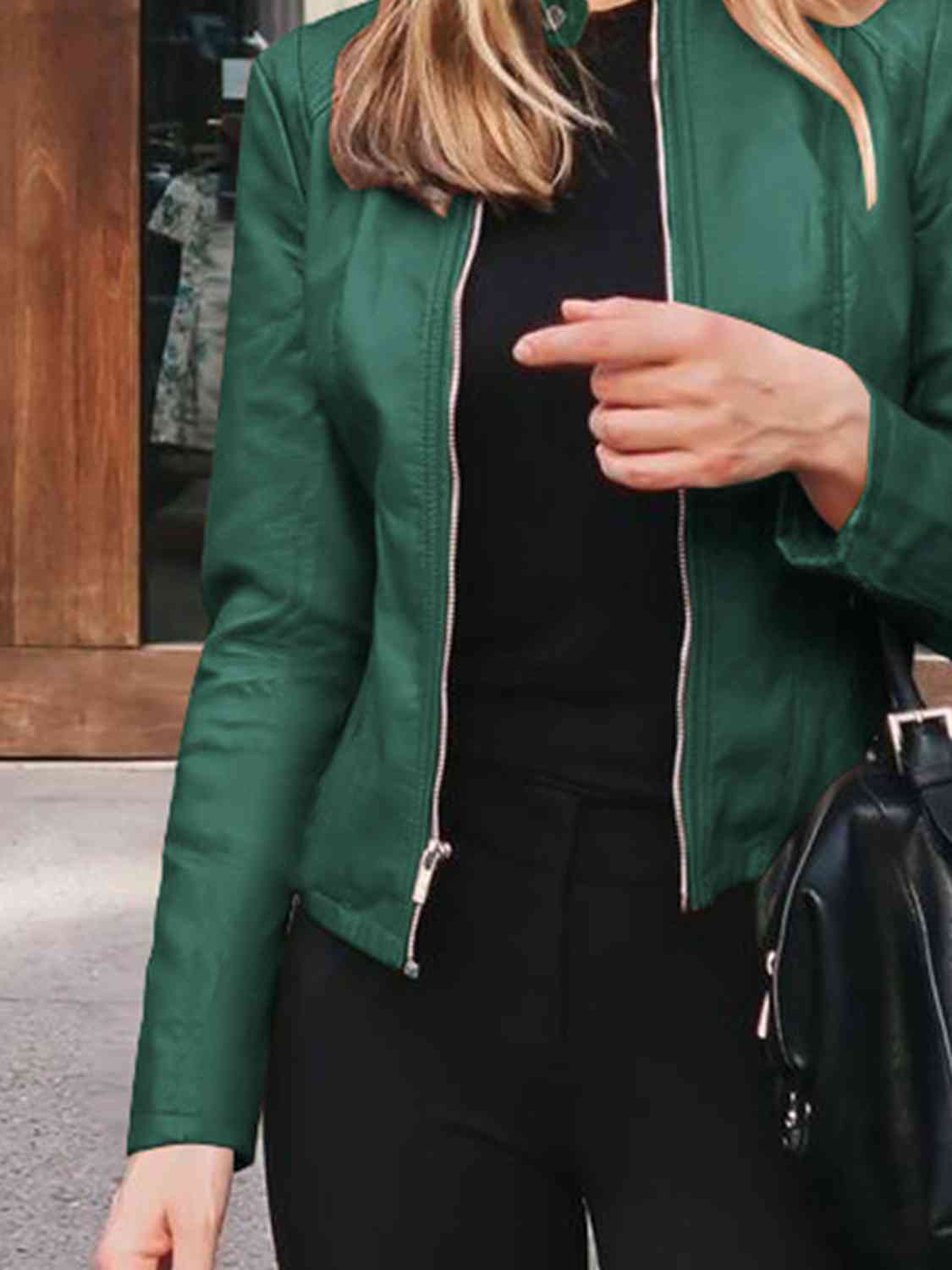 Mock Neck Zip Up Jacket**** Greta Bean & Co.