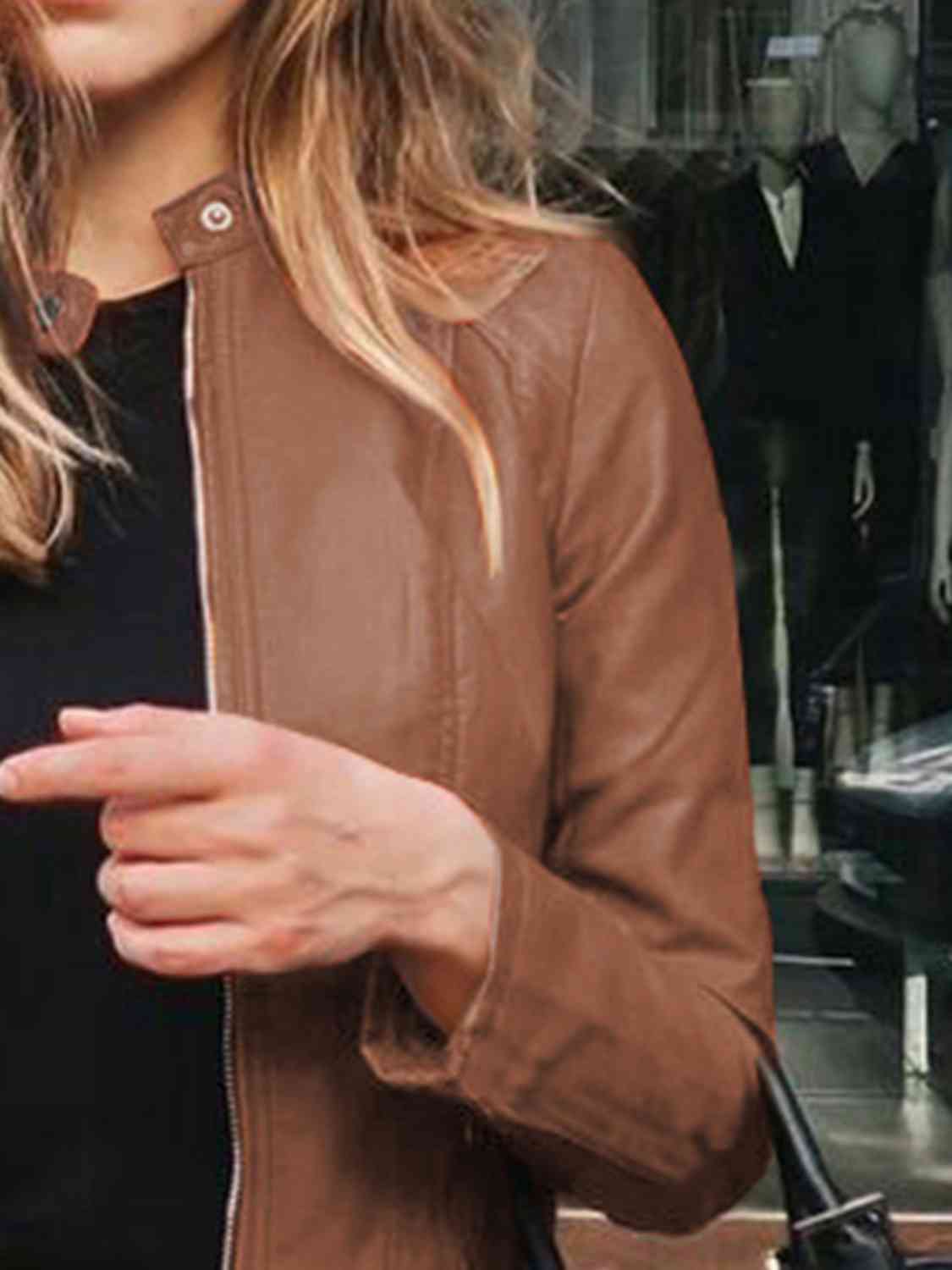 Mock Neck Zip Up Jacket**** Greta Bean & Co.