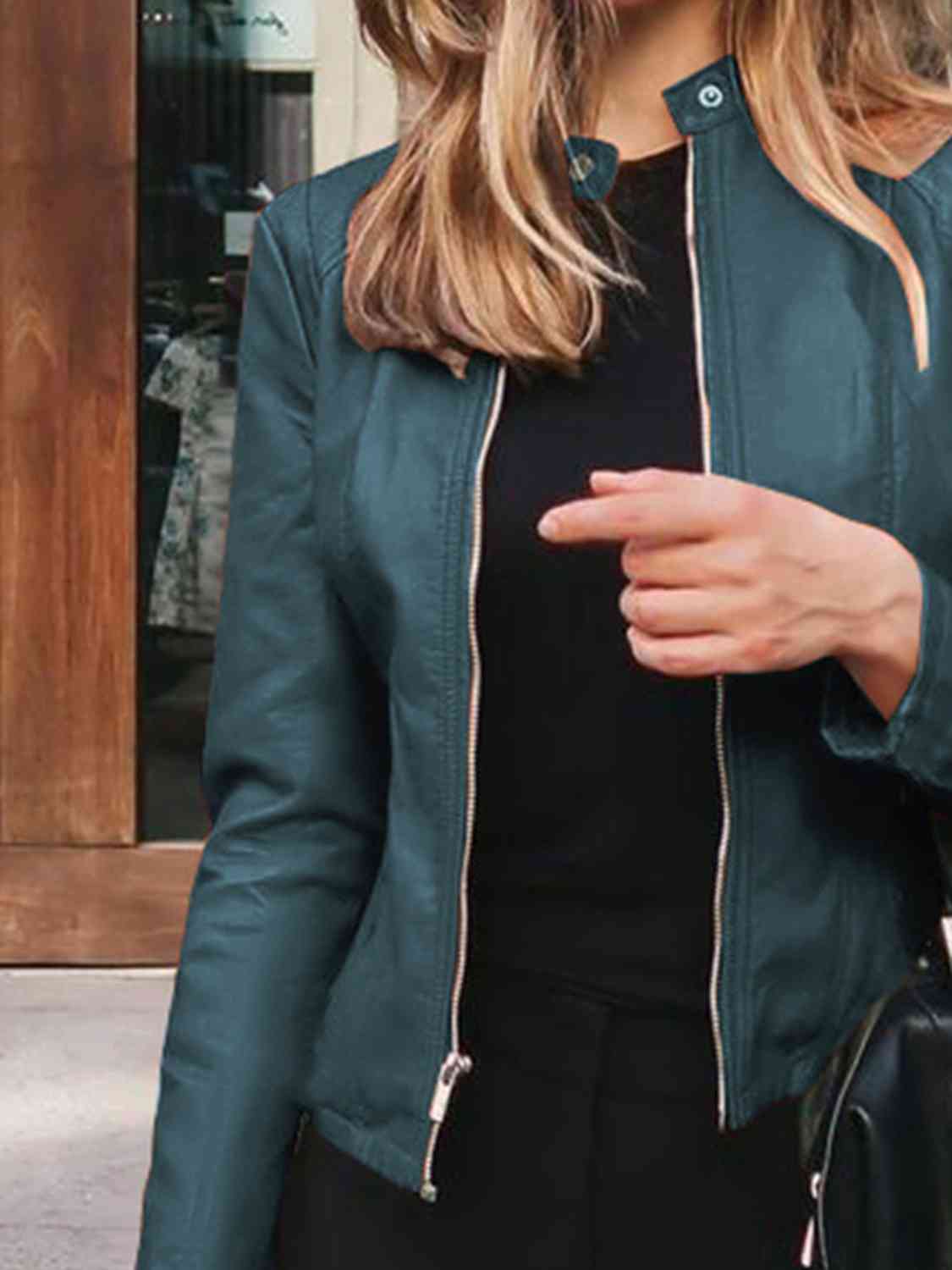 Mock Neck Zip Up Jacket**** Greta Bean & Co.