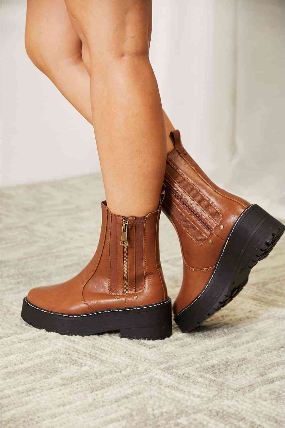 Forever Link Side Zip Platform Boots Greta Bean & Co.