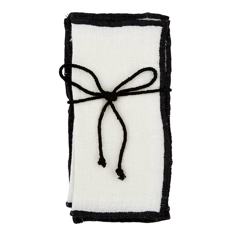 Ivory with Black Linen Napkins Santa Barbara Design Studio by Creative Brands