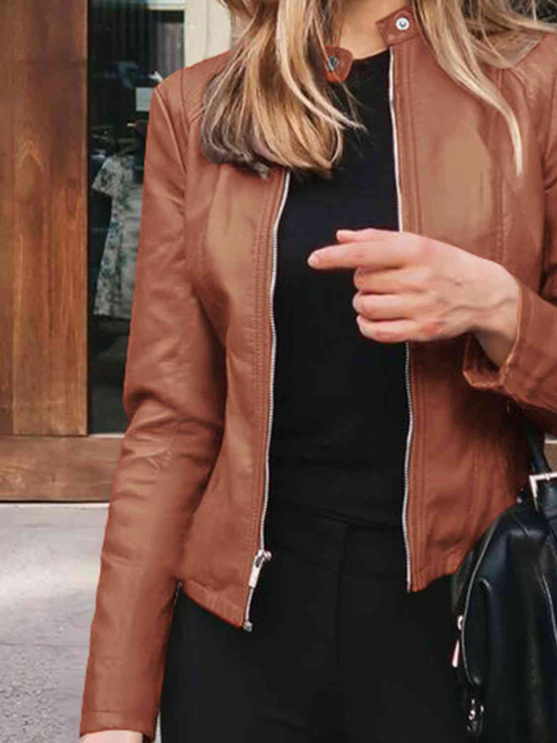 Mock Neck Zip Up Jacket**** Greta Bean & Co.