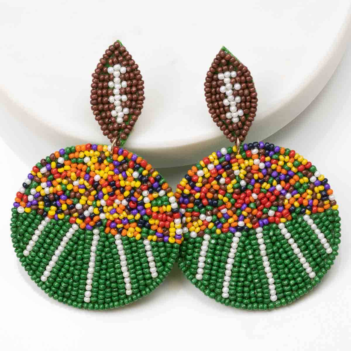 Football Field Beaded Earrings The Royal Standard