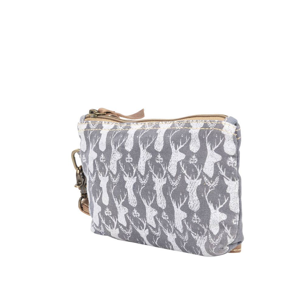Canvas Deer Wristlet Pouch Clutch Clea Ray Canvas Bags & Clothing