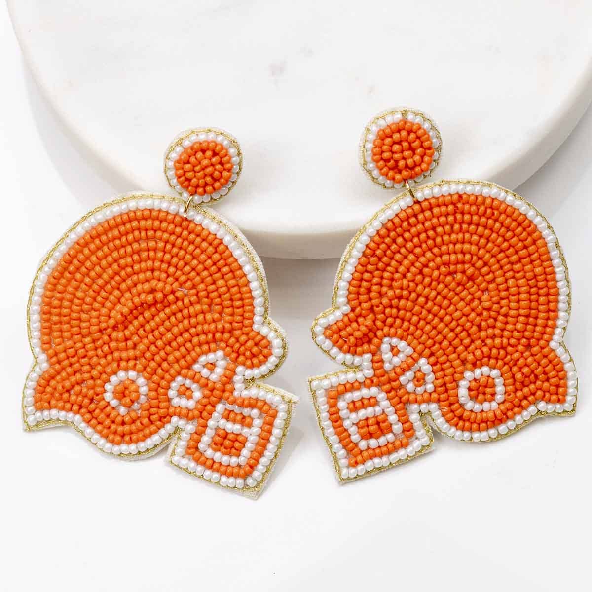 TN VOLS Football Helmet Beaded Earrings - Greta Bean & Co.