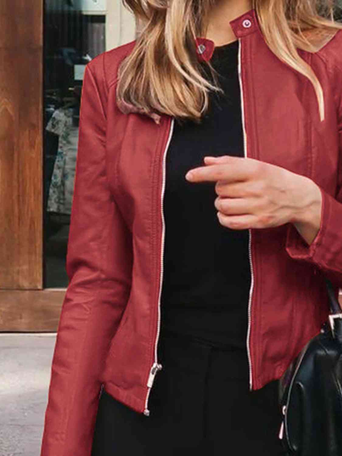 Mock Neck Zip Up Jacket**** Greta Bean & Co.