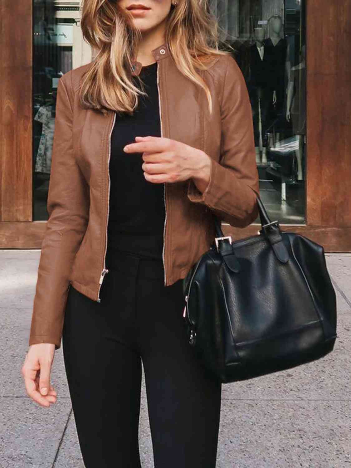 Mock Neck Zip Up Jacket**** Greta Bean & Co.