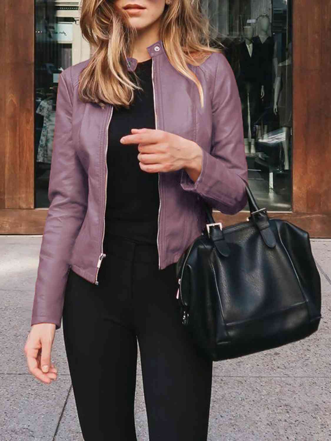 Mock Neck Zip Up Jacket**** Greta Bean & Co.