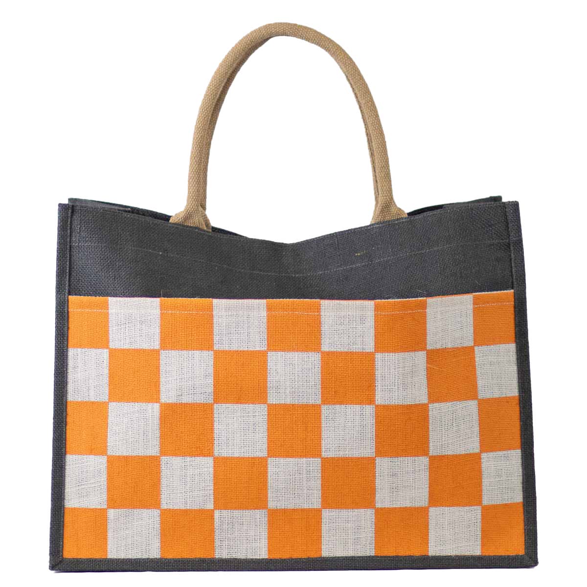 Tennessee VOLS Checkerboard Jute Pocket Tote The Royal Standard