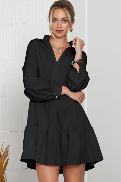 Black Long Sleeve Shift Dress