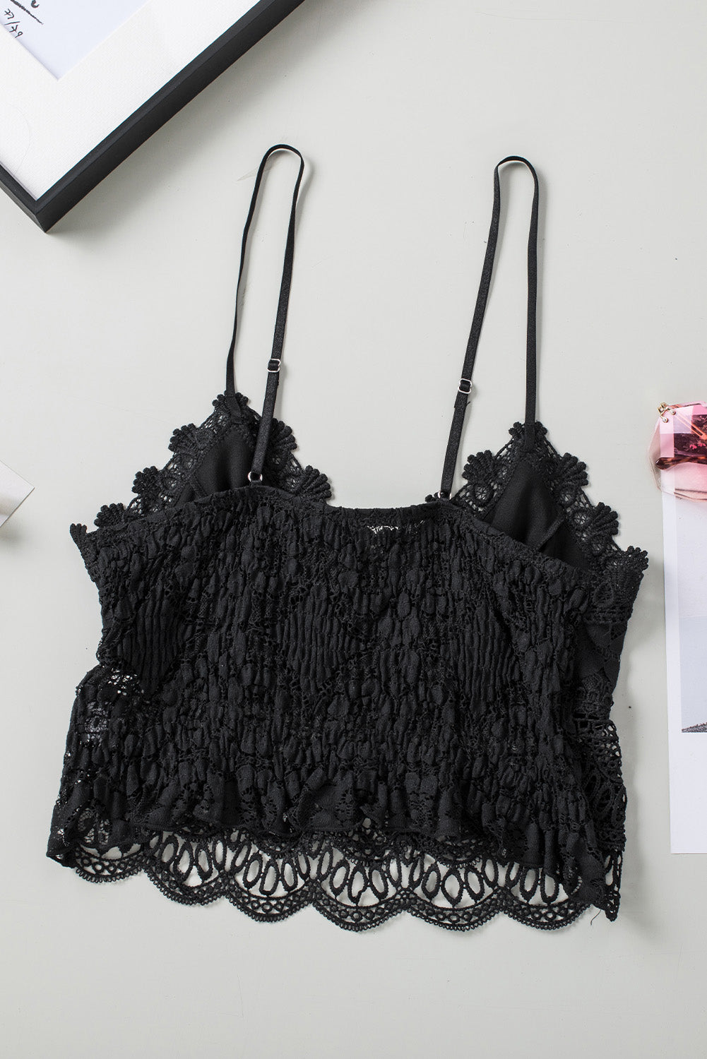 Black Lace Bralette Crop Top****