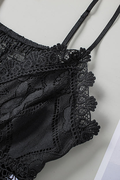 Black Lace Bralette Crop Top****