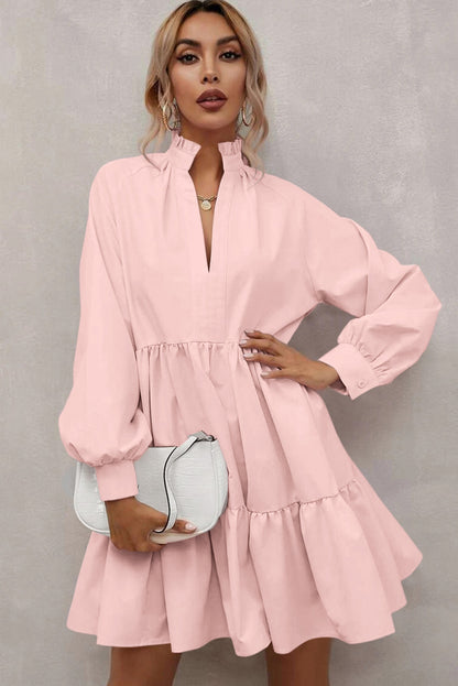 Pink Long SleeveShift Dress